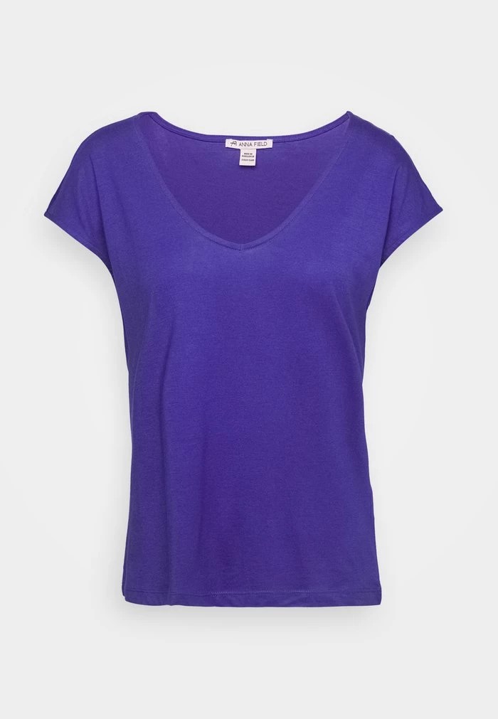 T-Shirt ANNA FIELD Anna Field Basic T-shirt Bleu Femme | XWO-8468966